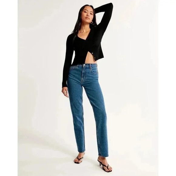 Abercrombie & Fitch Blue Straight Leg Jeans - Picture 3 of 16